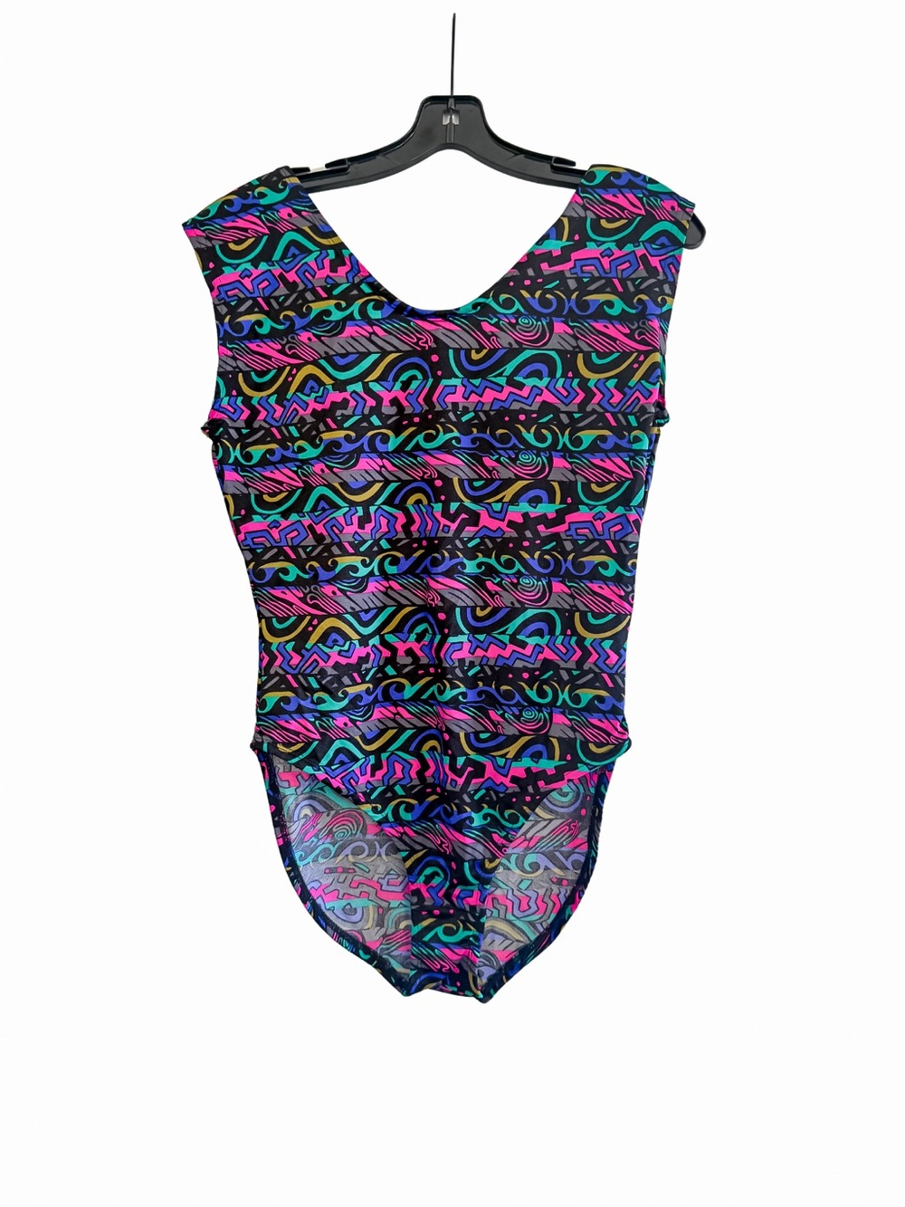 Women's Vintage Neon Abstract Print Leotard - Multi
